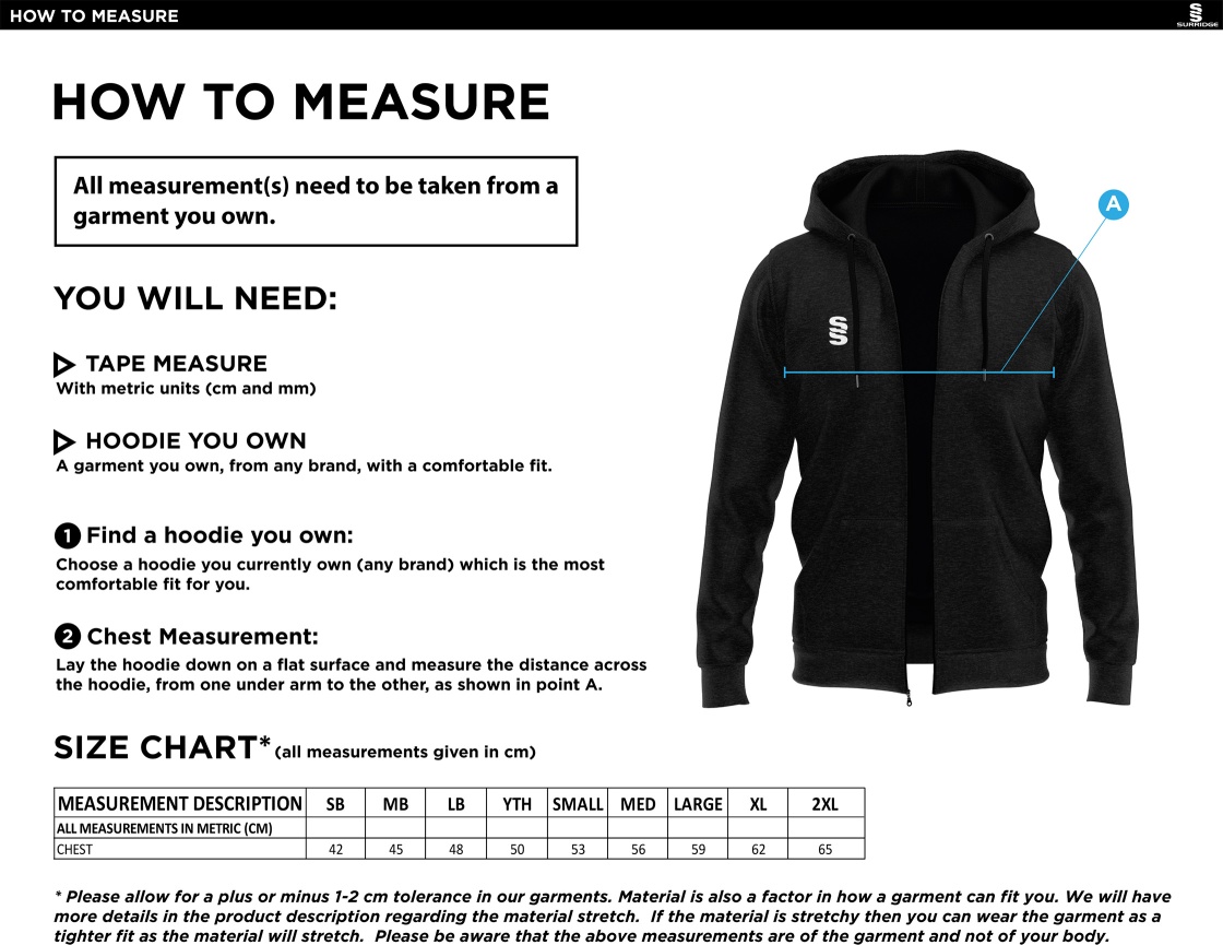 RJFC DUAL HOODY - Size Guide
